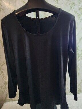 JUST COZY Black Scoop Neck Tunic Top